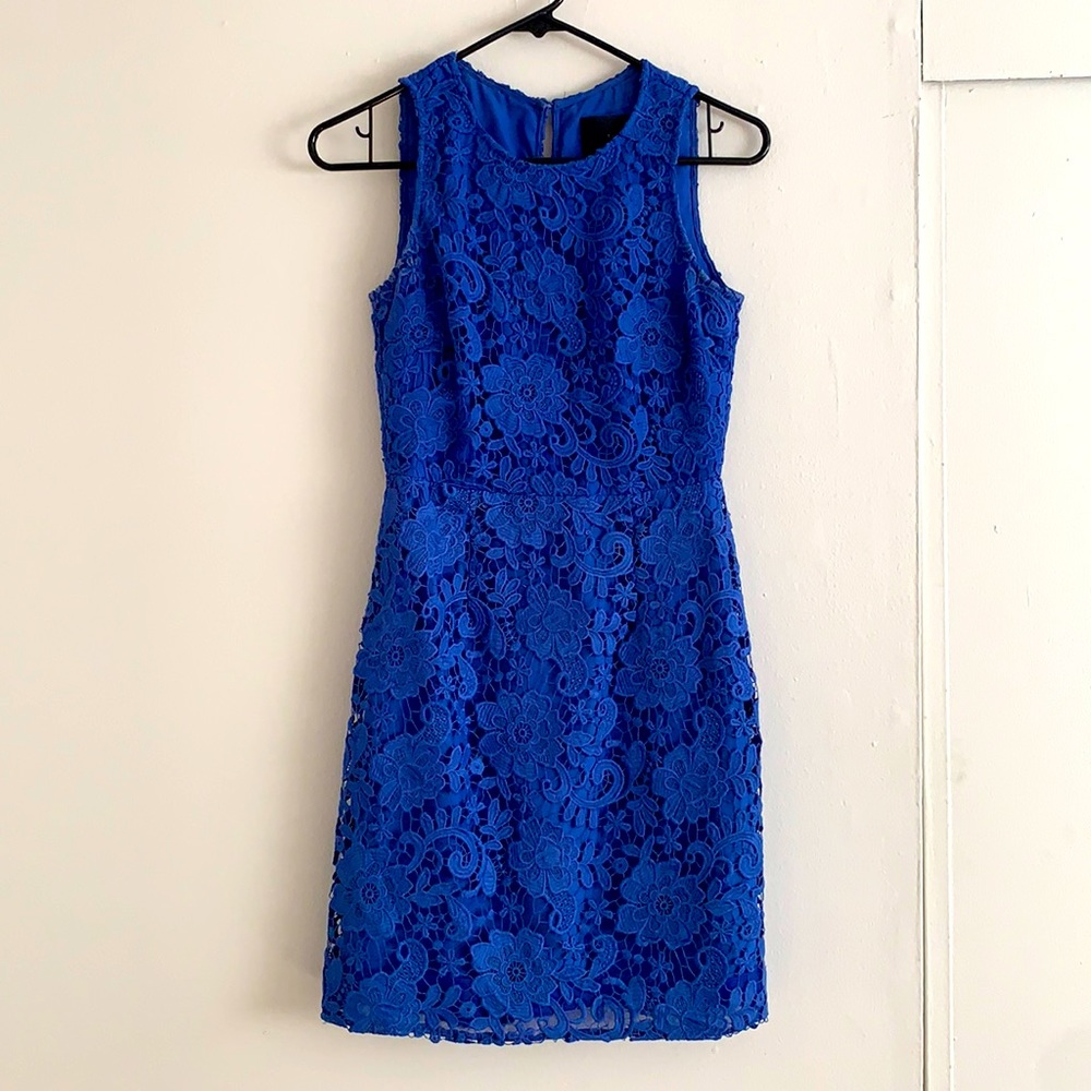 J crew blue floral classy dress